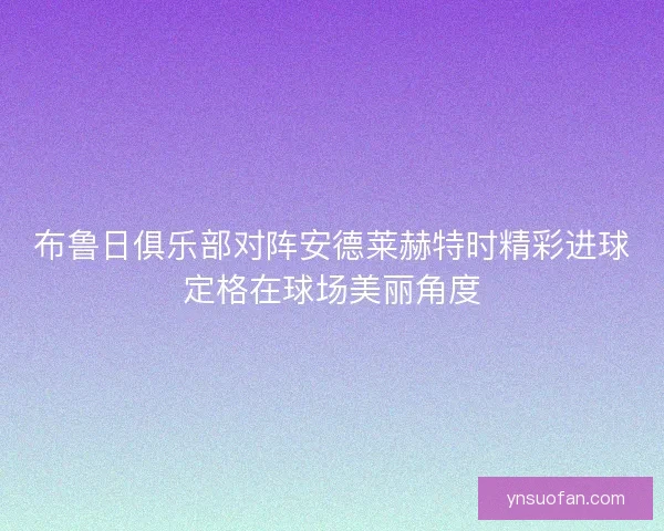 布鲁日俱乐部对阵安德莱赫特时精彩进球定格在球场美丽角度